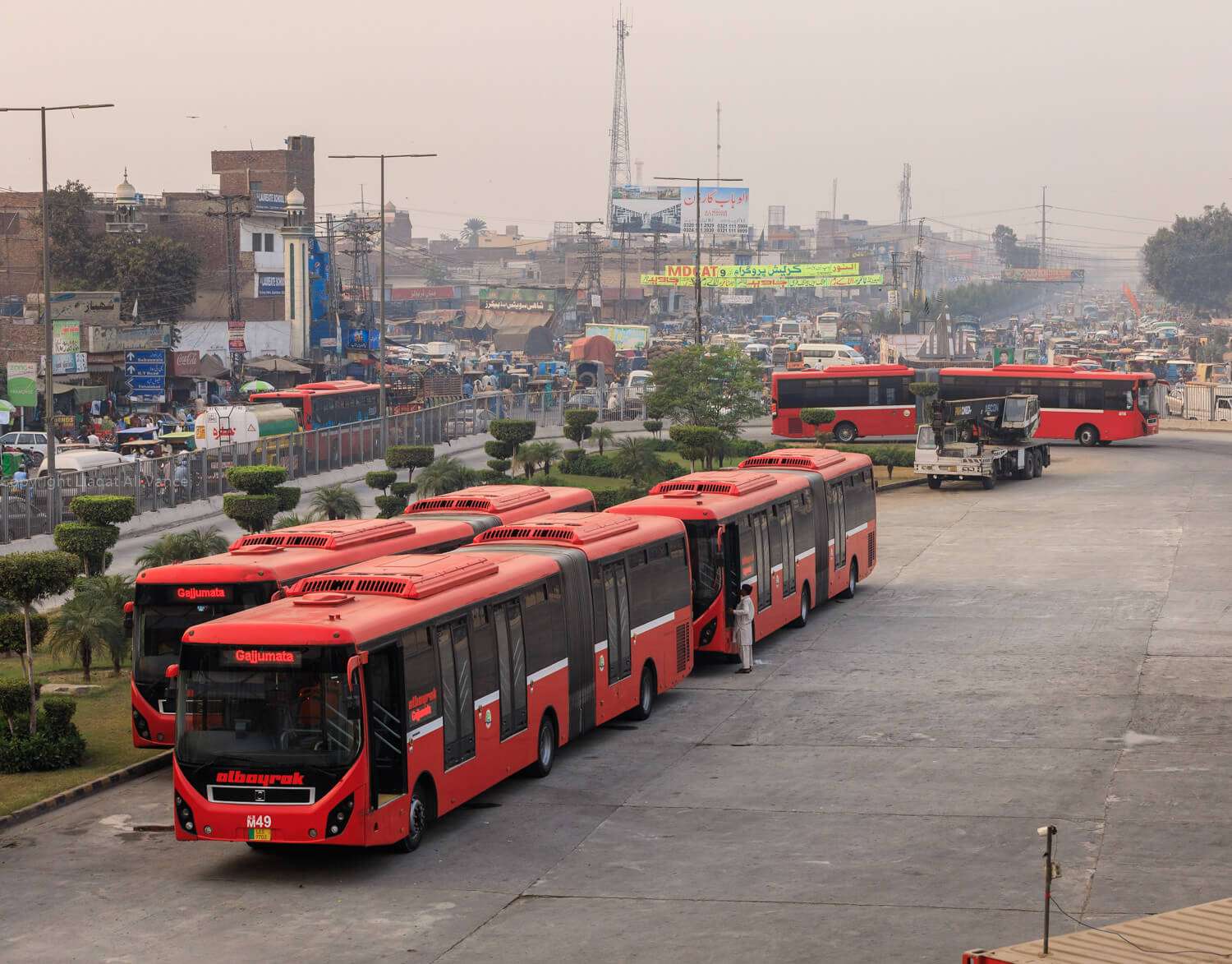 Metro bus staff protest against government
