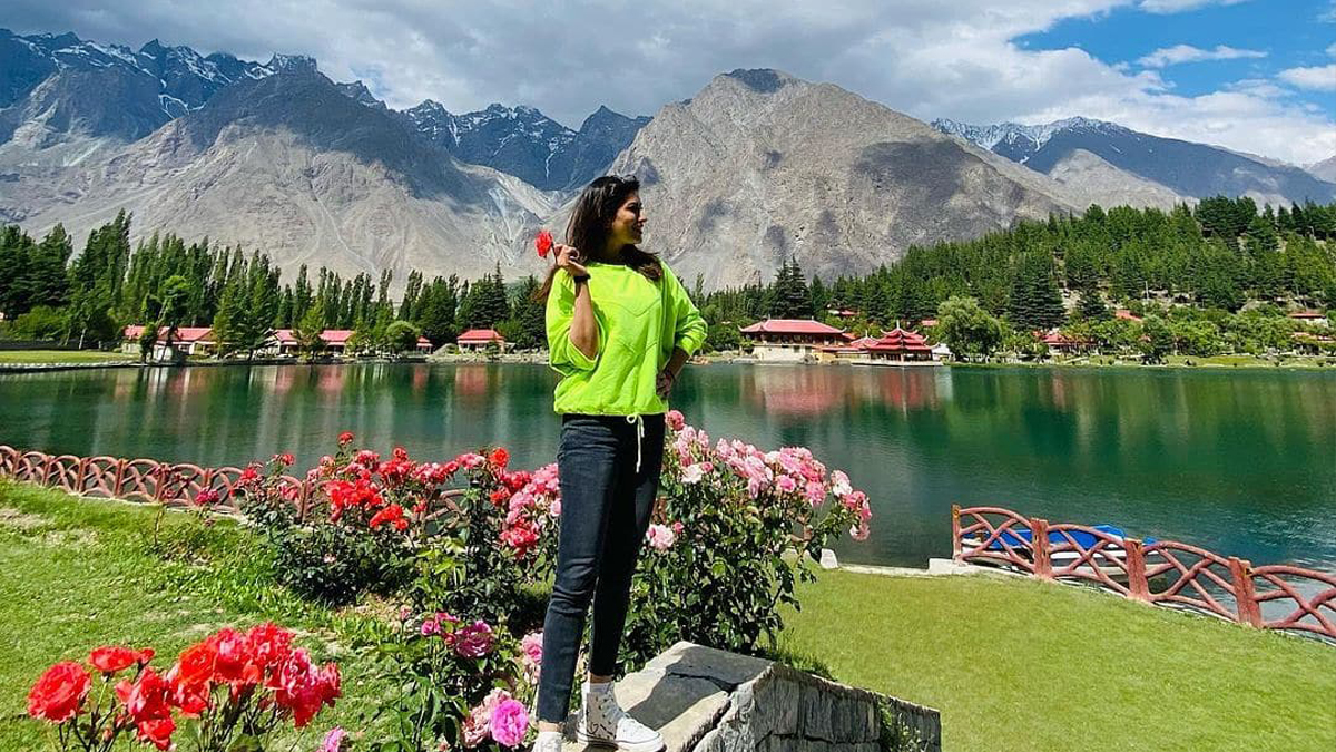 Mehwish Hayat enjoys cherry-picking in Skardu