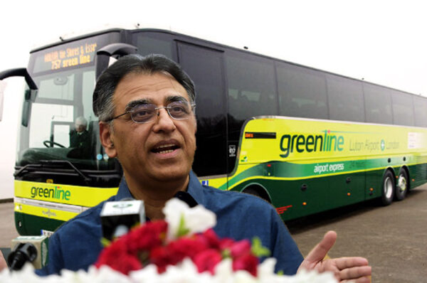 Headline Green Line BRT set to start in Karachi from October: Asad Umar