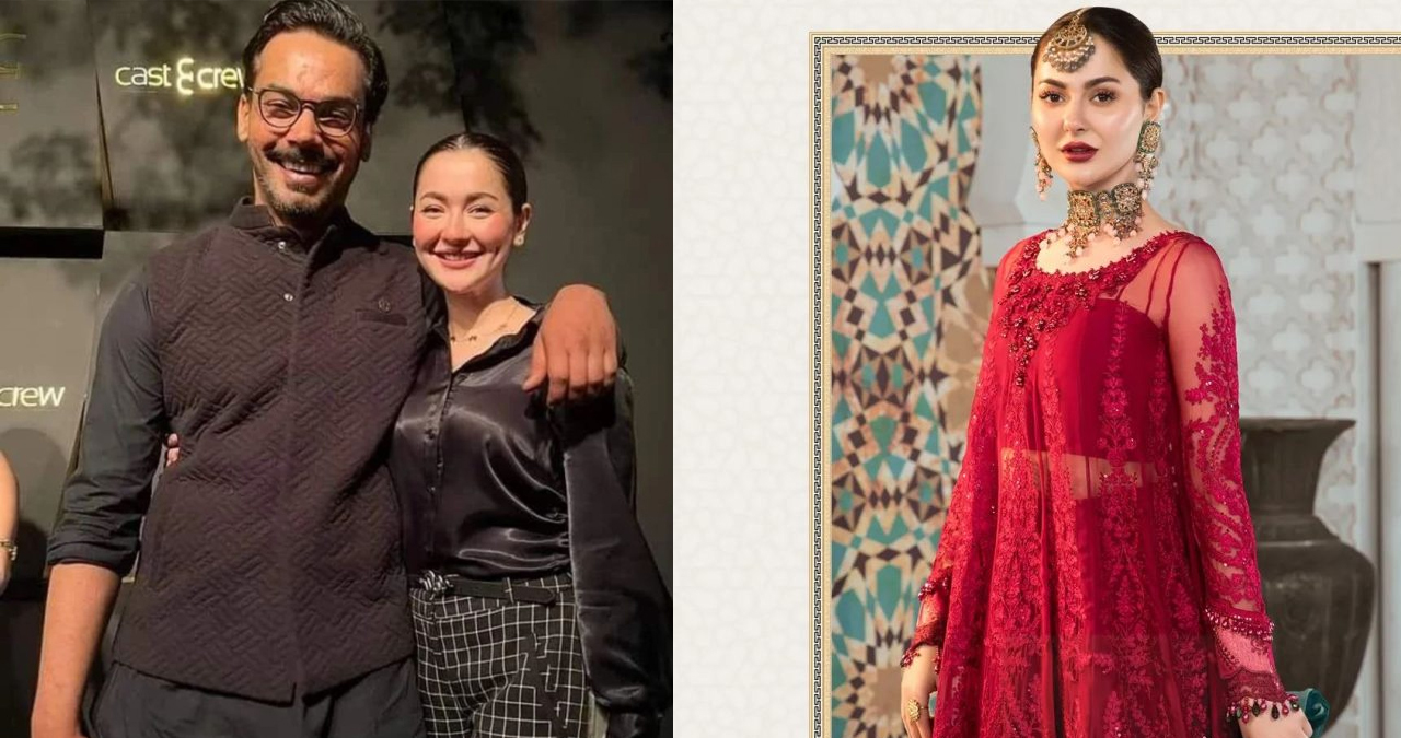 Fans uneasy with how male stars pose along Hania Aamir