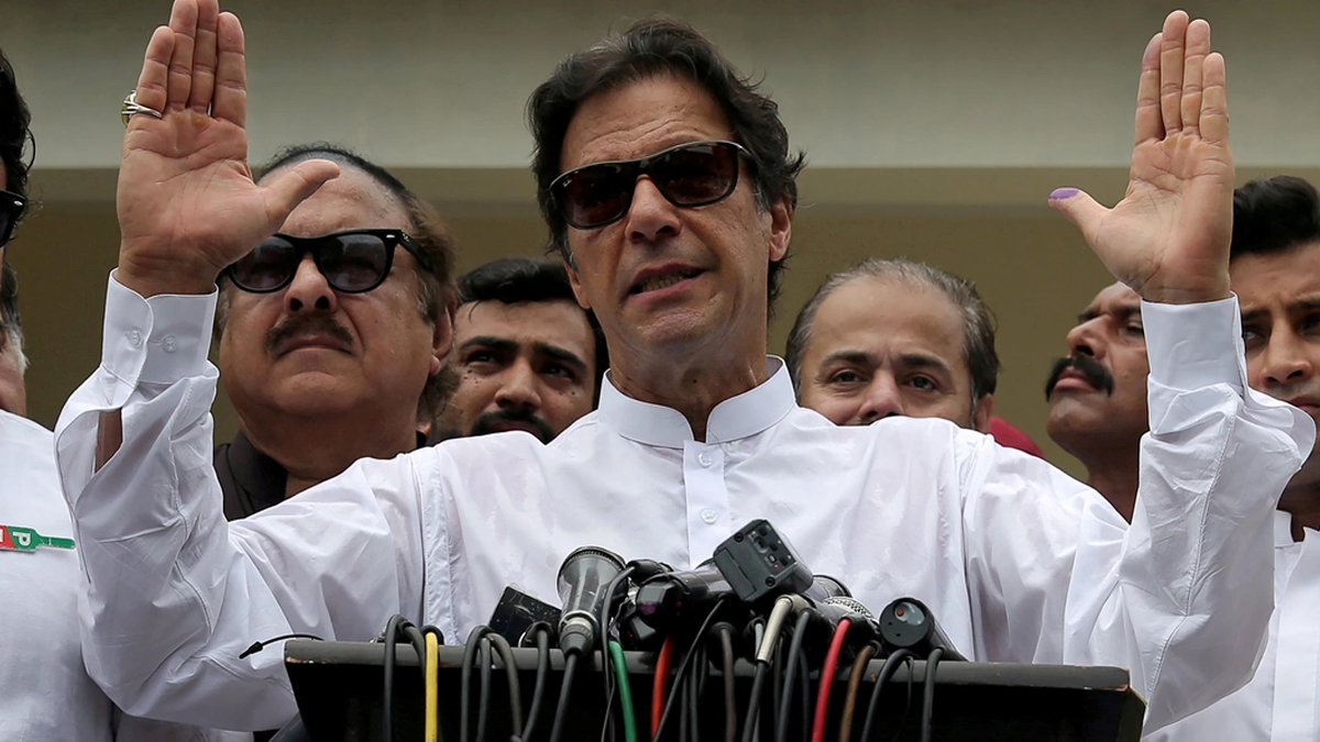 Khan Calls On ‘Courageous’ PTI Youth Outside Polling Stations