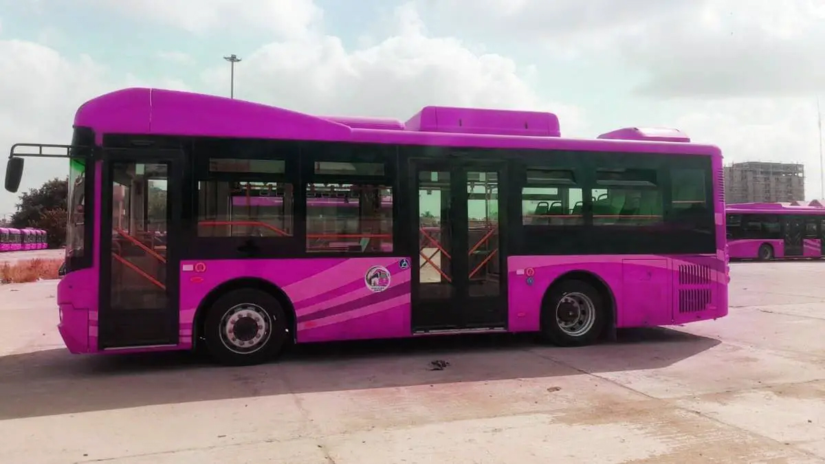 Purple and blue buses for Rawalpindi