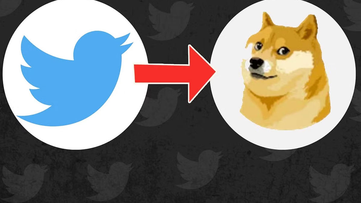 Twitter Bird Logo Changed with Doge Meme