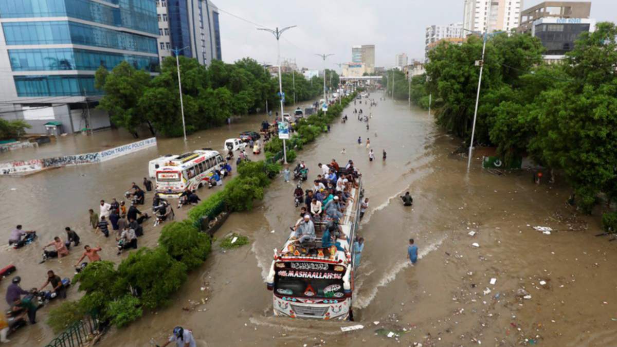 karachi grapples with chaos as heavy rainfall submerges city