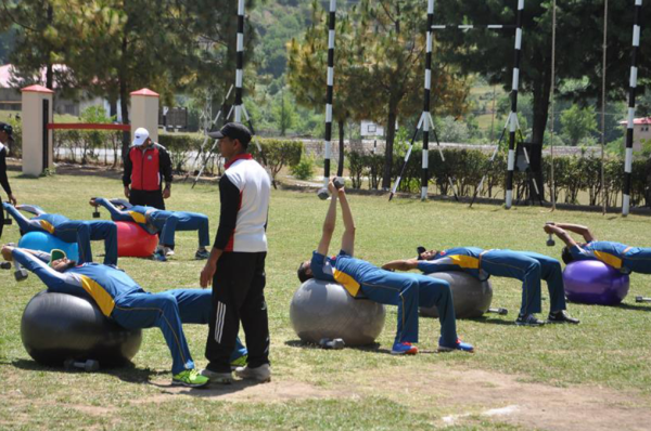 The Pakistan cricket team participates in Army fitness camp at Kakul