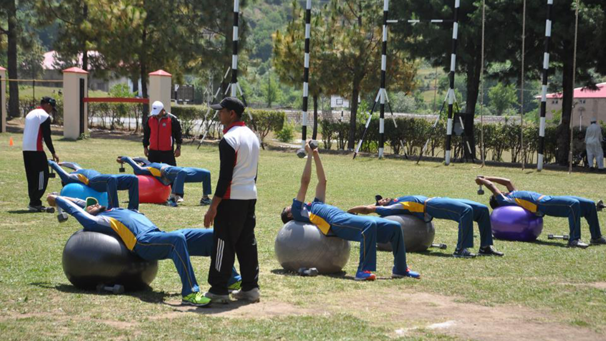 The Pakistan cricket team participates in Army fitness camp at Kakul