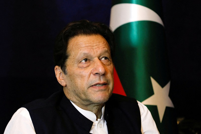 file photo: former pakistani pm imran khan speaks with reuters during an intervew, in lahore