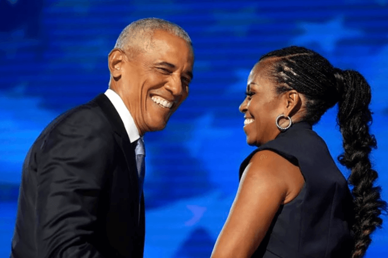 former 1st lady michelle obama hits spotlight at dnc backing kamala harris blasting trump report