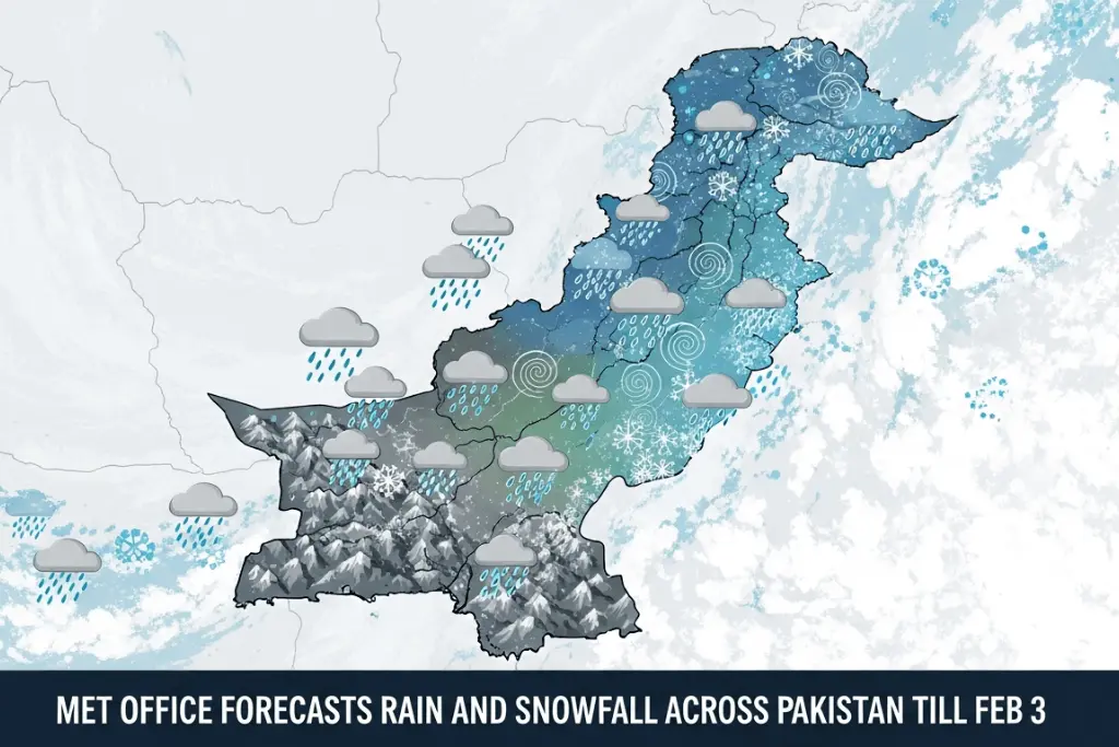 Met Office Forecasts Rain and Snowfall Across Pakistan Till Feb 3