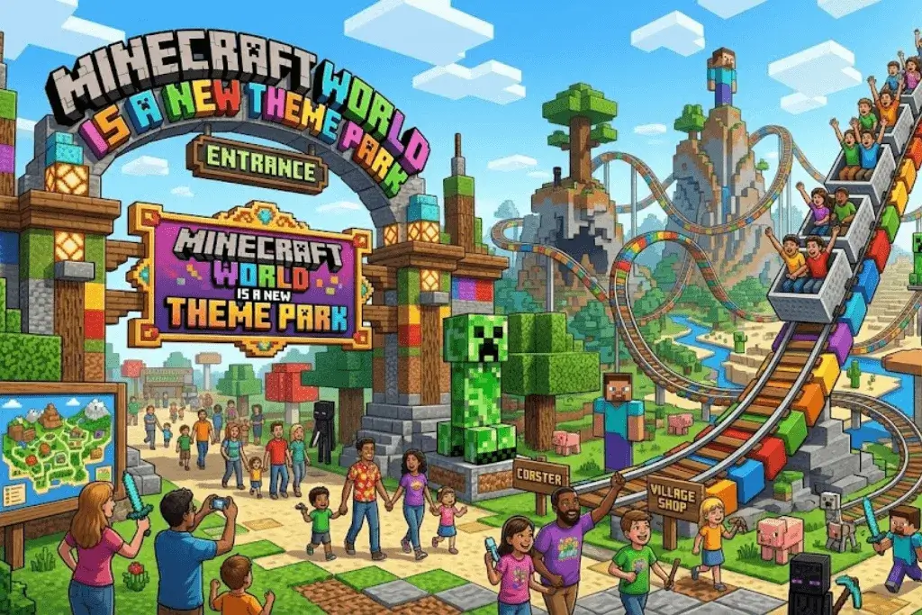 Minecraft World Is a New Theme Park With Its Own Roller Coaster Coming in 2027