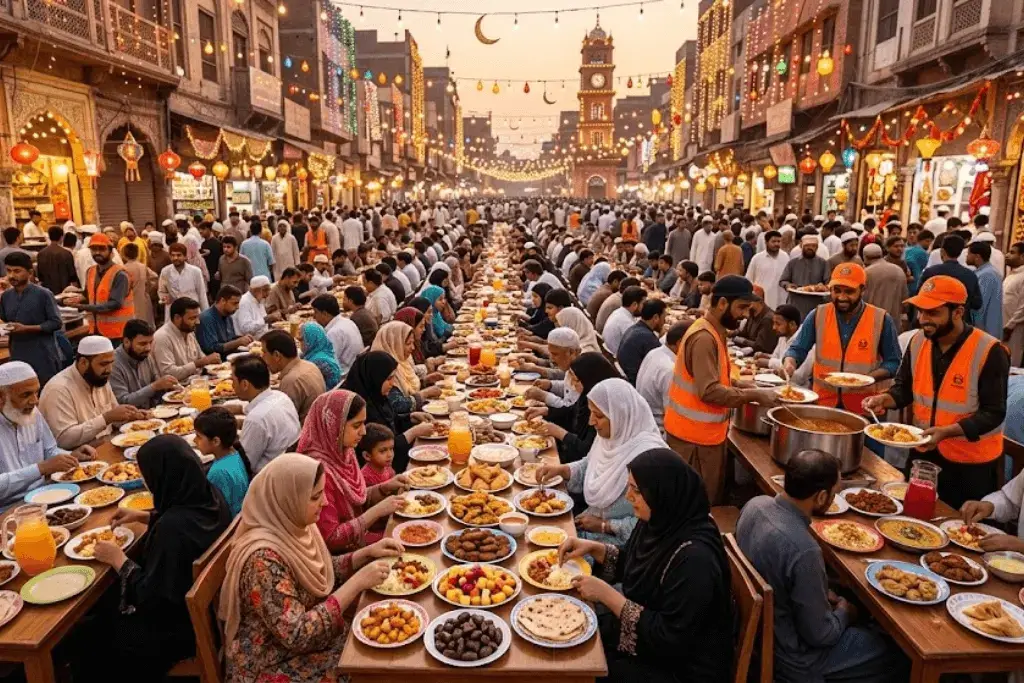 Large-Scale Iftar Service in Faisalabad Feeds Thousands Daily