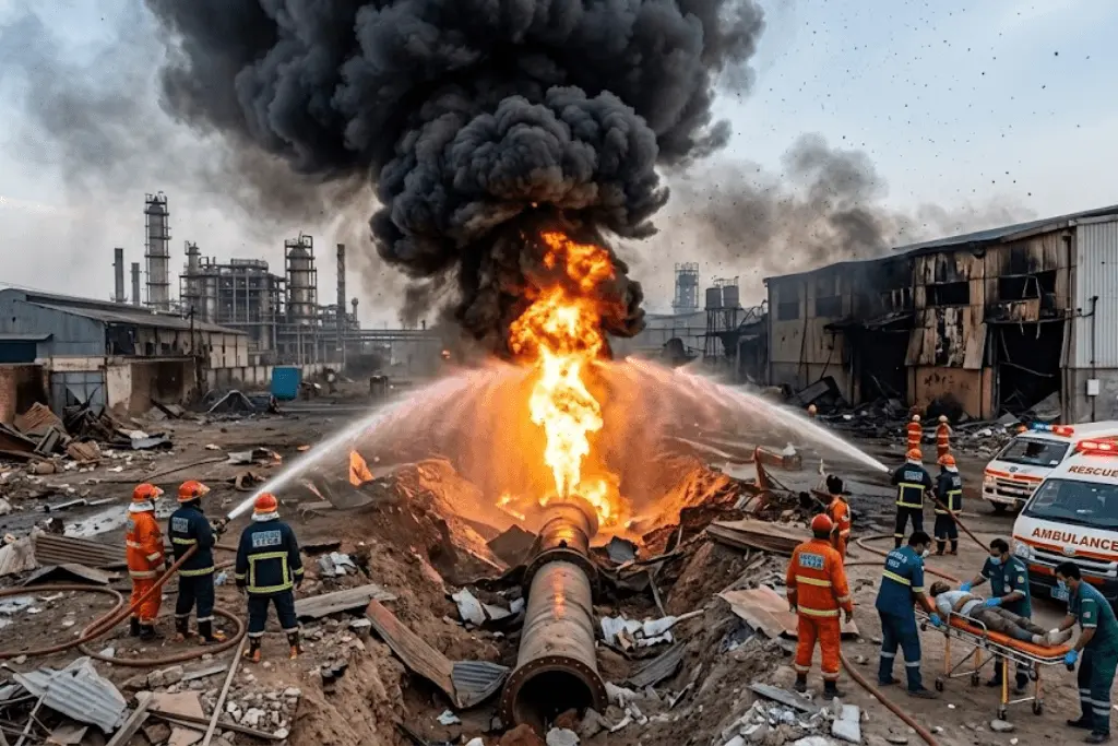 Haripur Gas Pipeline Explosion in Hattar Industrial Estate Kills Eight, Including Woman and Child: Rescue