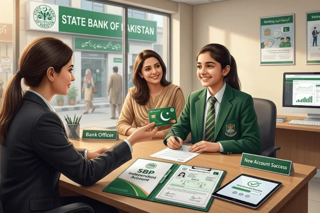 Teenager bank account Pakistan