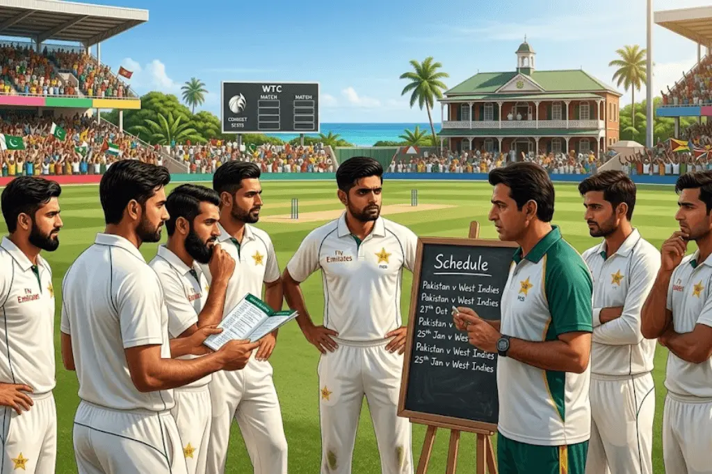Pakistan’s Test Schedule Confirmed as West Indies Announce Home Season: Full WTC Fixtures and Match Dates Explained 