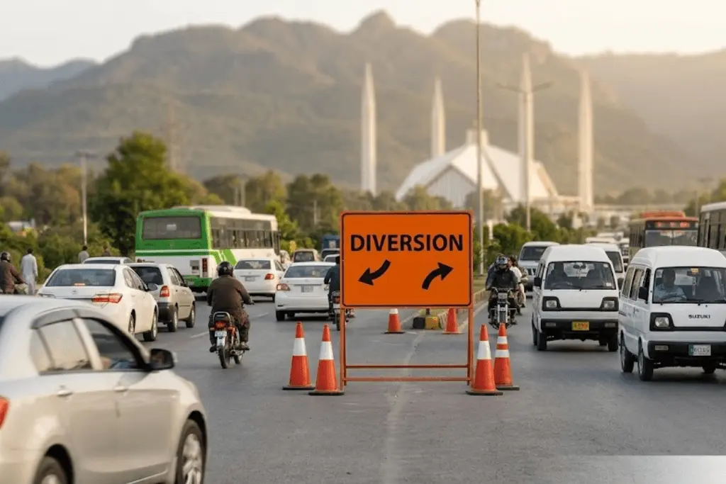 Islamabad traffic diversion
