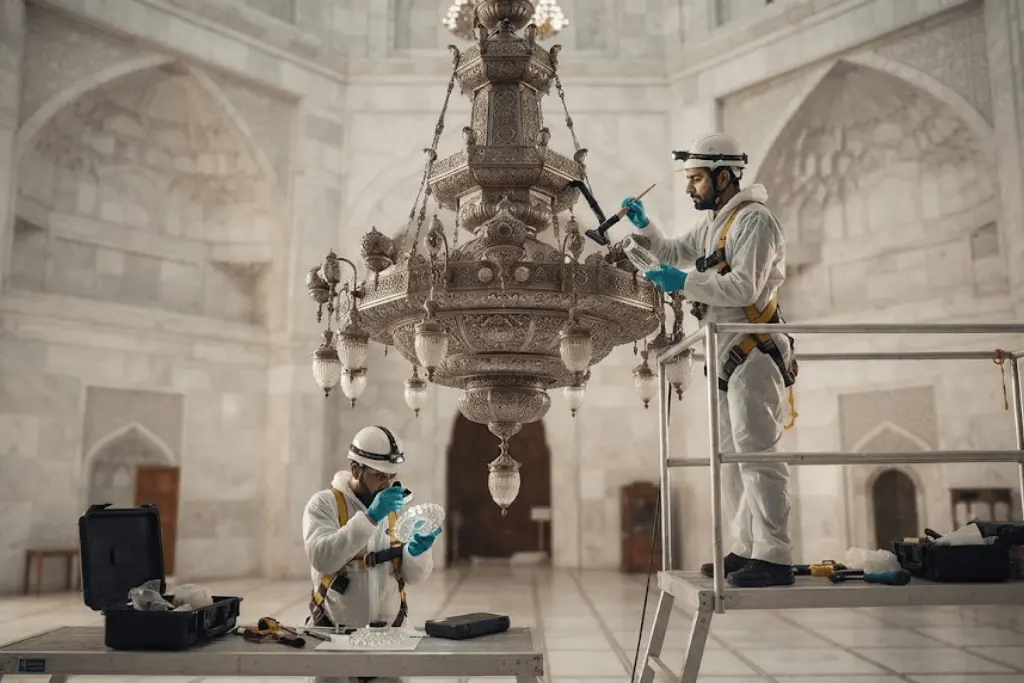 Mazar-e-Quaid chandelier restoration